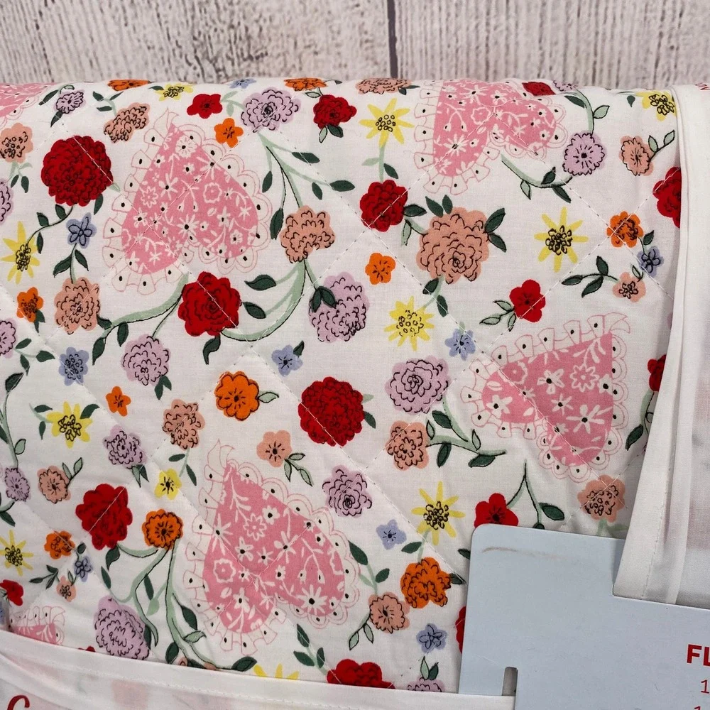 Cath Kidston Floral Heart Quilt Set Twin Pink Cotton Percale Bedding Cottagecore